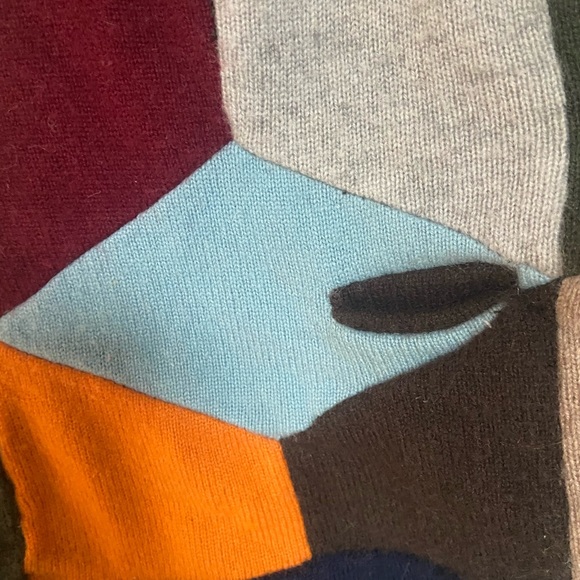 *Like Fendi 2025* Designer Handmade Cashmere Shawl w/Pockets & Wide Collar Small - Picture 3 of 6